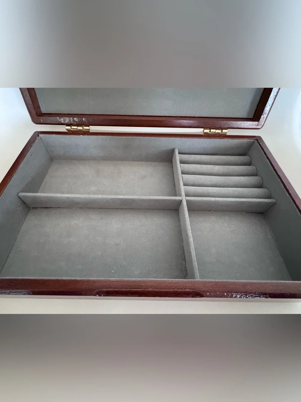 Vintage Wood Jewelry Box Keepsake Trinket Box Valet Organizer Rustic Luxe Decor
